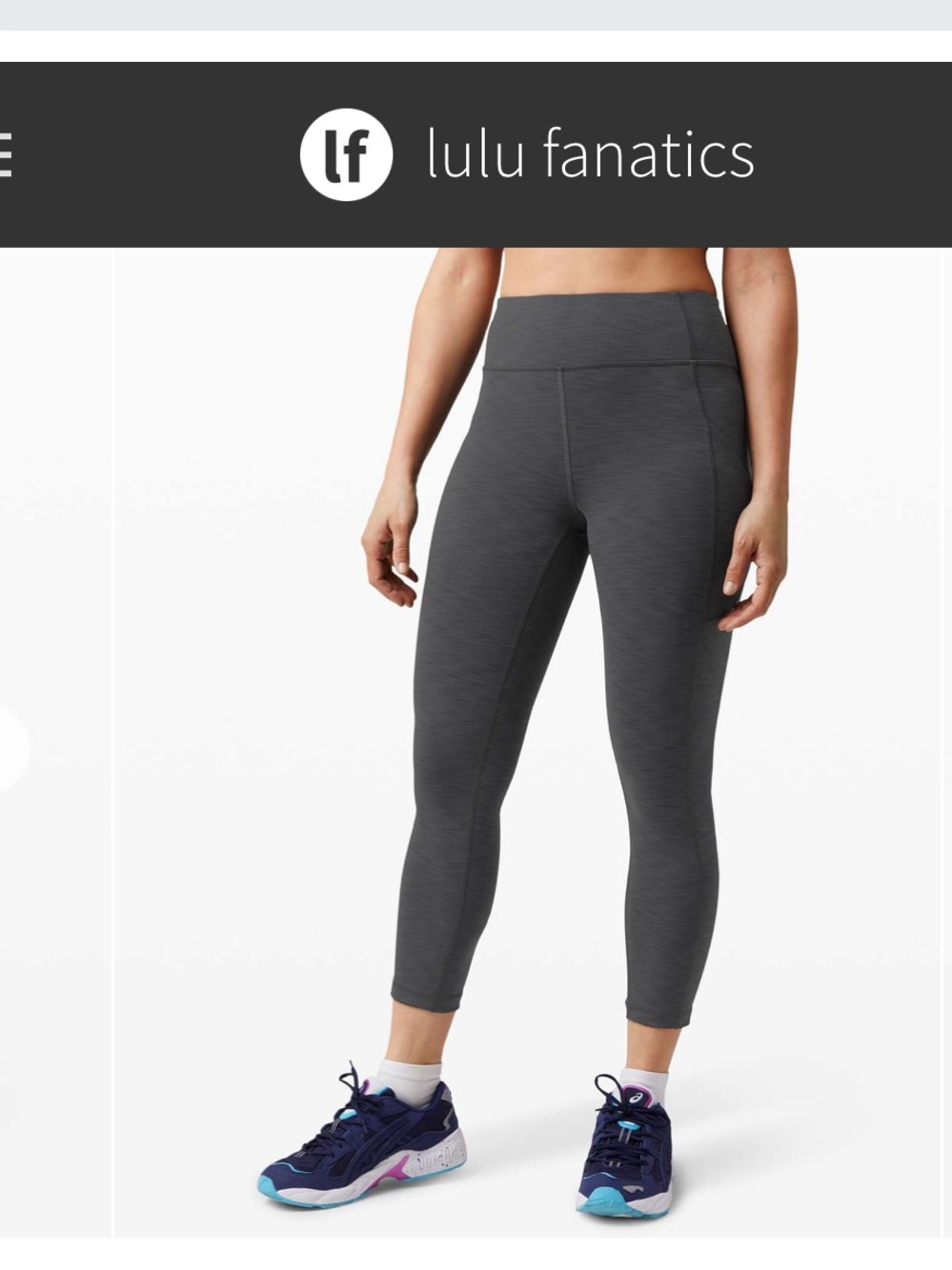 Lululemon Invigorate High-Rise Crop 23" w Pockets Sz 8 Heathered Graphite Grey
